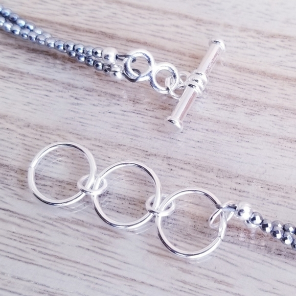 Ruby & Hematite Double Row Stacking Necklace - Picture 8 of 8